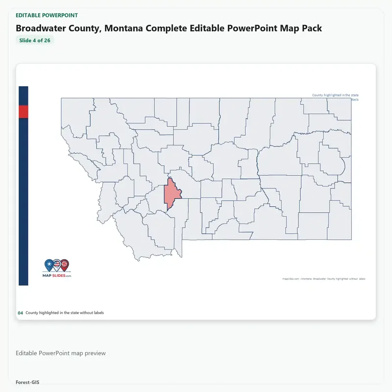 Broadwater County, Montana Editable Map Pack - Image 4