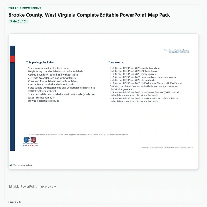 Brooke County, West Virginia Editable Map Pack - Image 3