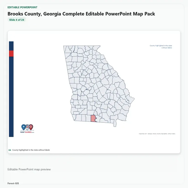 Brooks County, Georgia Editable Map Pack - Image 4