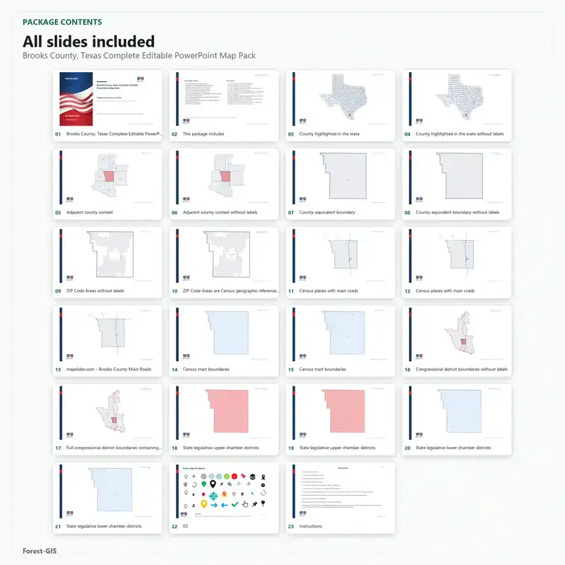 Brooks County, Texas Editable Map Pack - Image 2