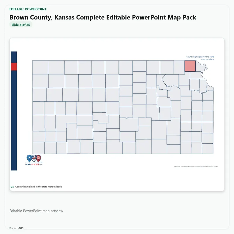 Brown County, Kansas Editable Map Pack - Image 4