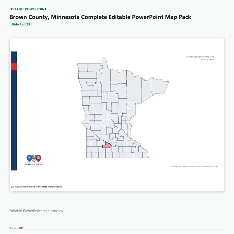 Brown County, Minnesota Editable Map Pack - Image 4