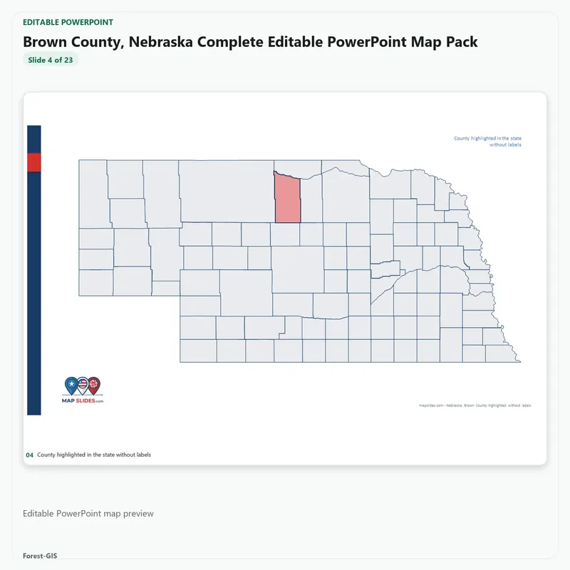 Brown County, Nebraska Editable Map Pack - Image 4