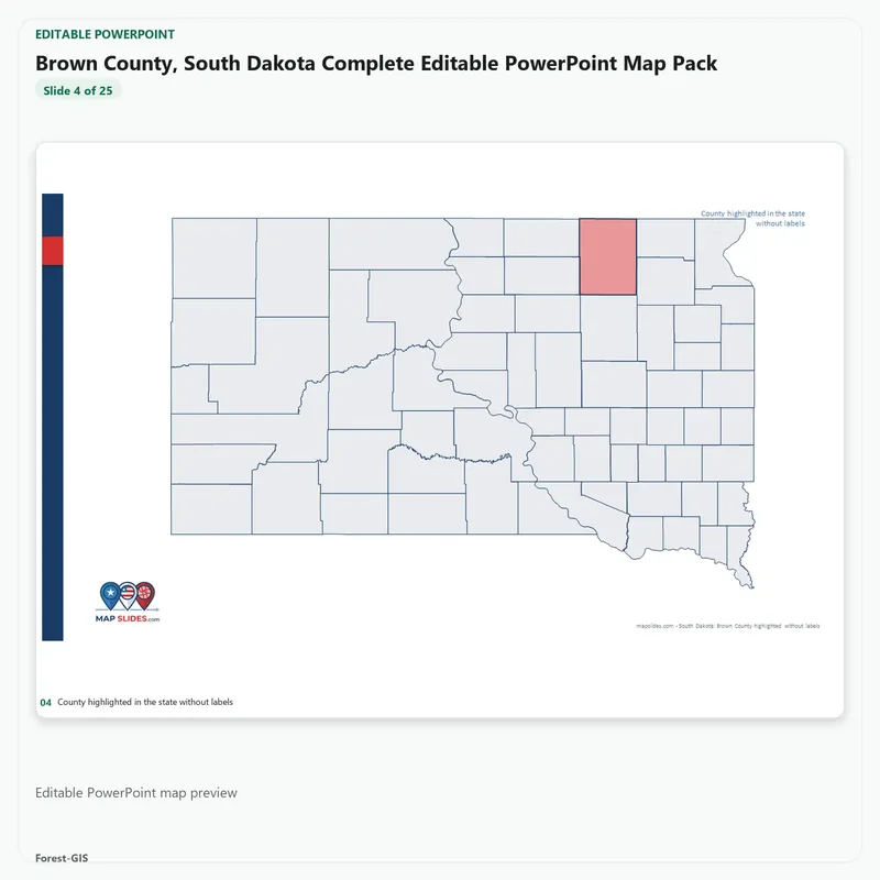 Brown County, South Dakota Editable Map Pack - Image 4