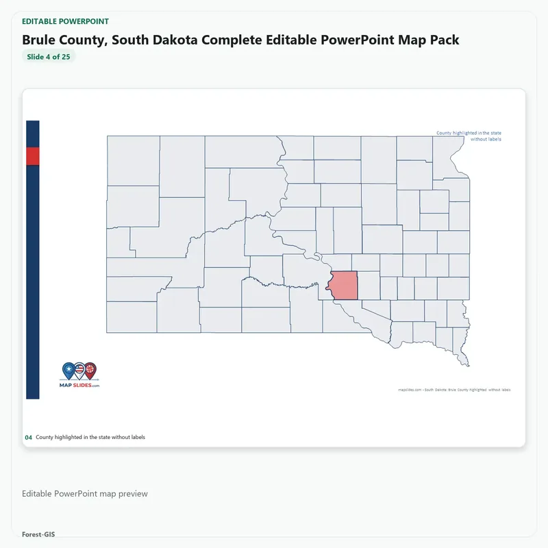 Brule County, South Dakota Editable Map Pack - Image 4