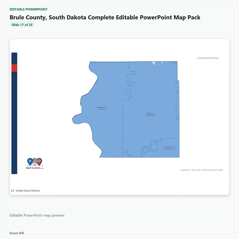 Brule County, South Dakota Editable Map Pack - Image 5