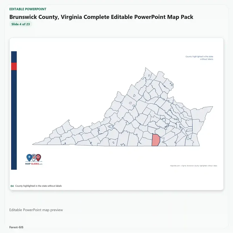 Brunswick County, Virginia Editable Map Pack - Image 4