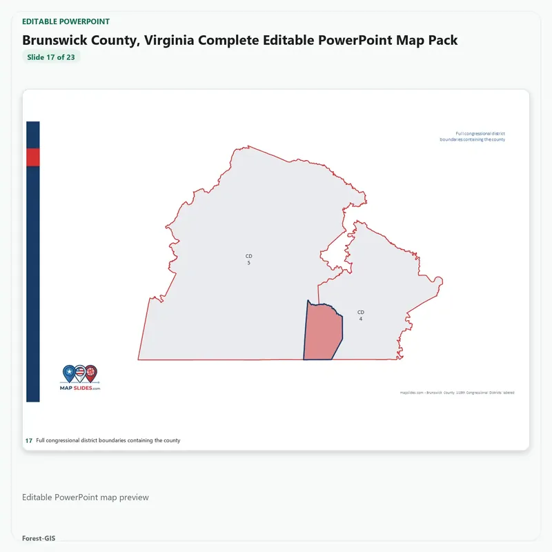 Brunswick County, Virginia Editable Map Pack - Image 5
