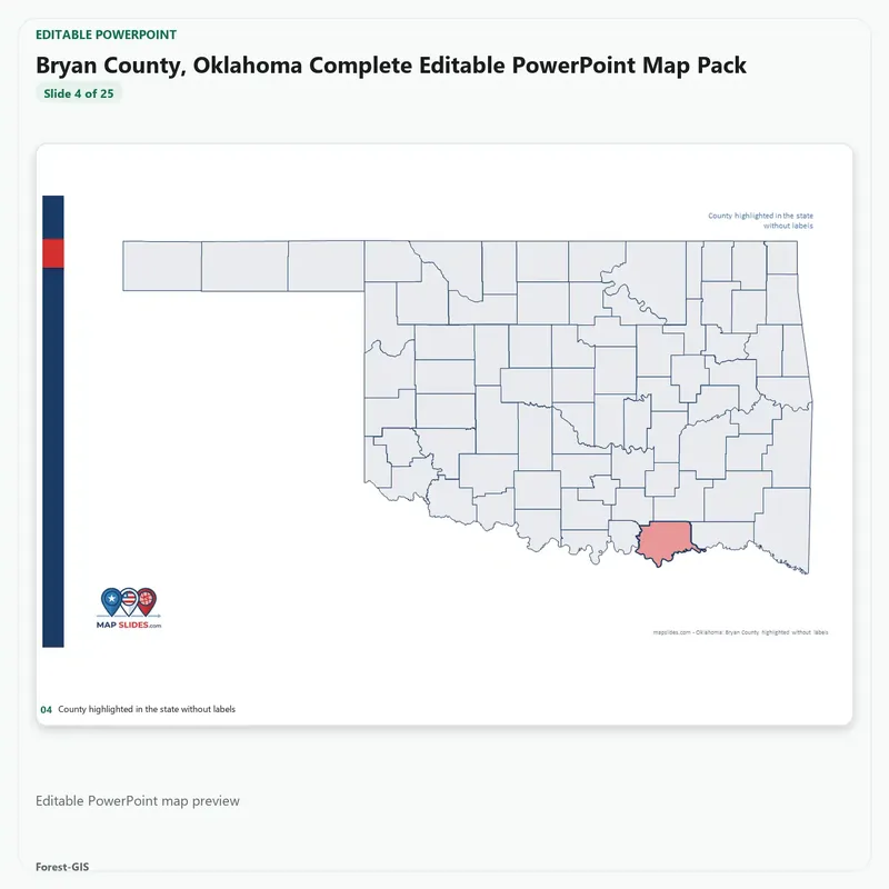 Bryan County, Oklahoma Editable Map Pack - Image 4