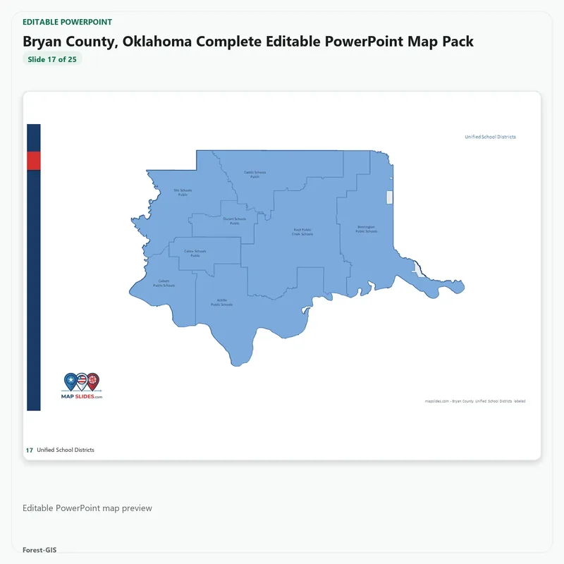 Bryan County, Oklahoma Editable Map Pack - Image 5
