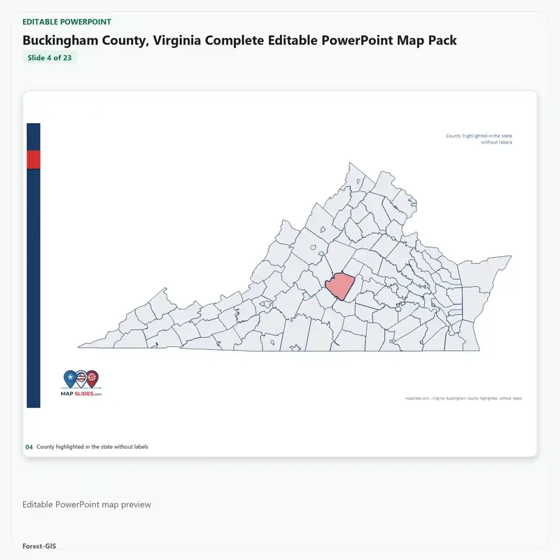 Buckingham County, Virginia Editable Map Pack - Image 4