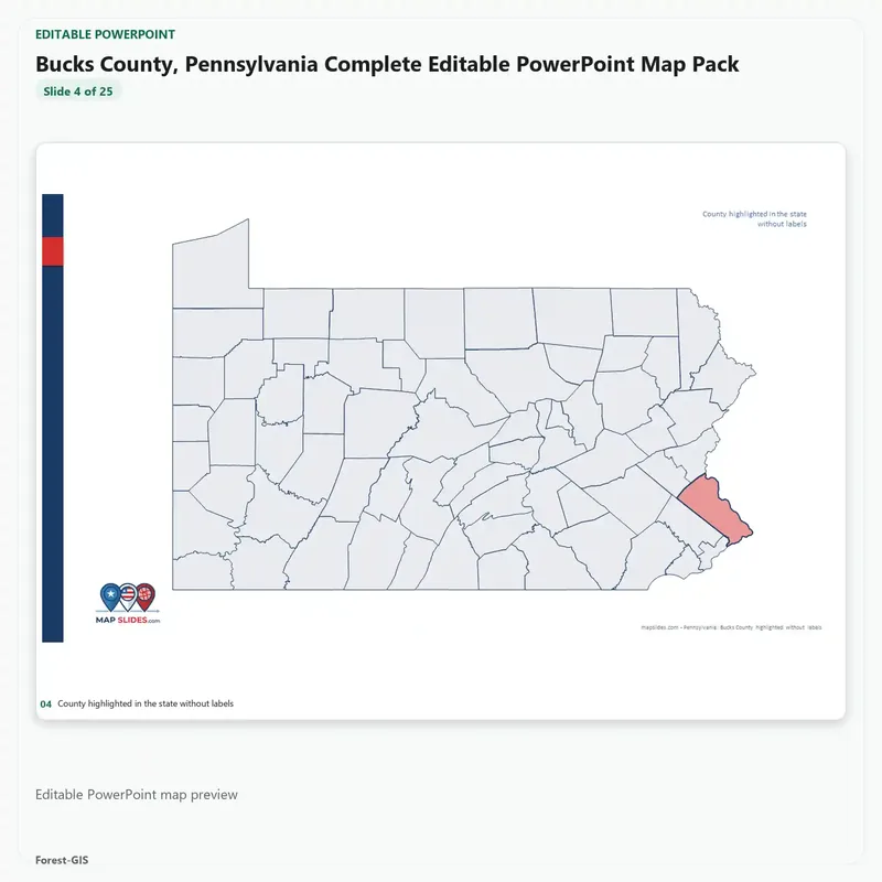 Bucks County, Pennsylvania Editable Map Pack - Image 4