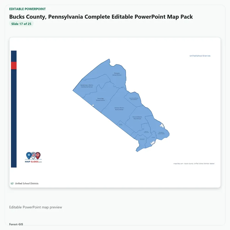 Bucks County, Pennsylvania Editable Map Pack - Image 5