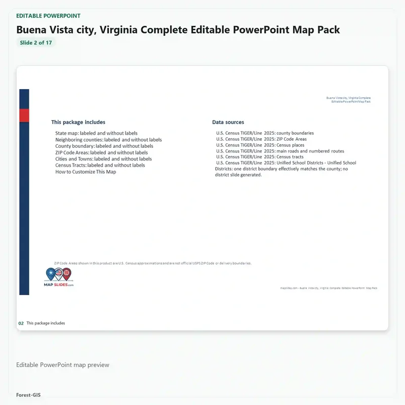 Buena Vista city, Virginia Editable Map Pack - Image 3
