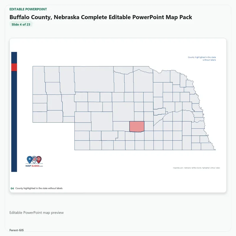 Buffalo County, Nebraska Editable Map Pack - Image 4
