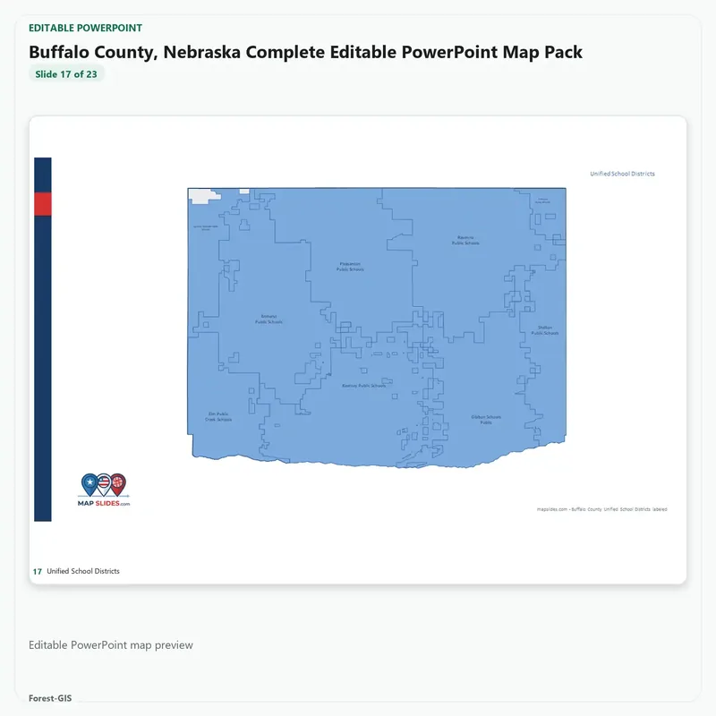 Buffalo County, Nebraska Editable Map Pack - Image 5
