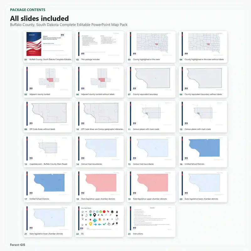 Buffalo County, South Dakota Editable Map Pack - Image 2