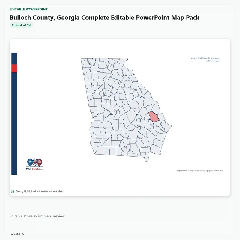 Bulloch County, Georgia Editable Map Pack - Image 4