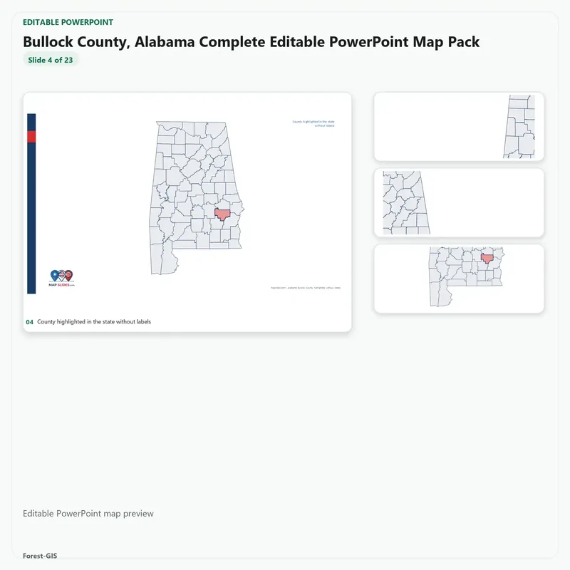 Bullock County, Alabama Editable Map Pack - Image 4