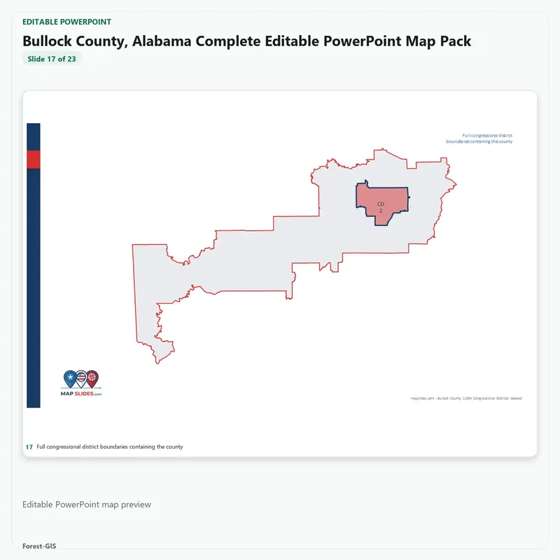 Bullock County, Alabama Editable Map Pack - Image 5