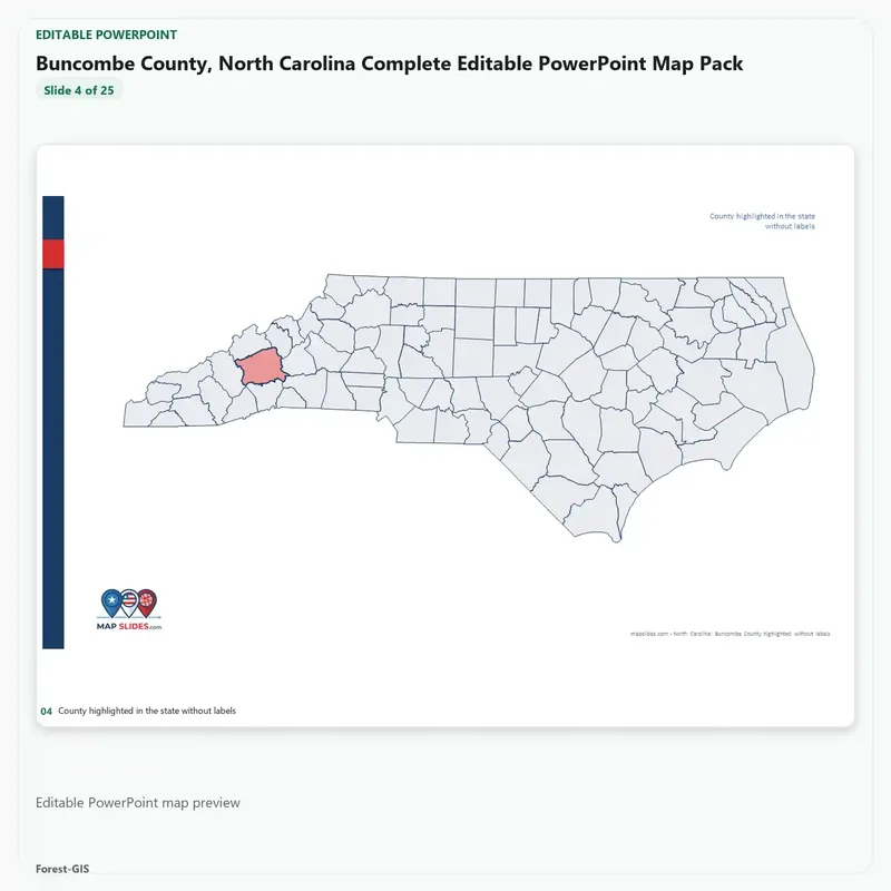 Buncombe County, North Carolina Editable Map Pack - Image 4
