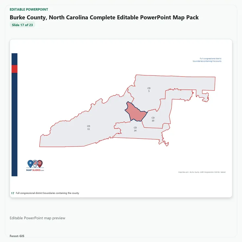 Burke County, North Carolina Editable Map Pack - Image 5