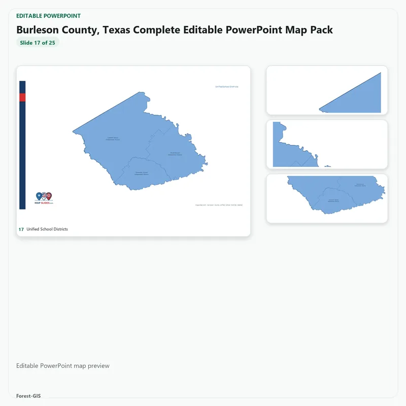 Burleson County, Texas Editable Map Pack - Image 5