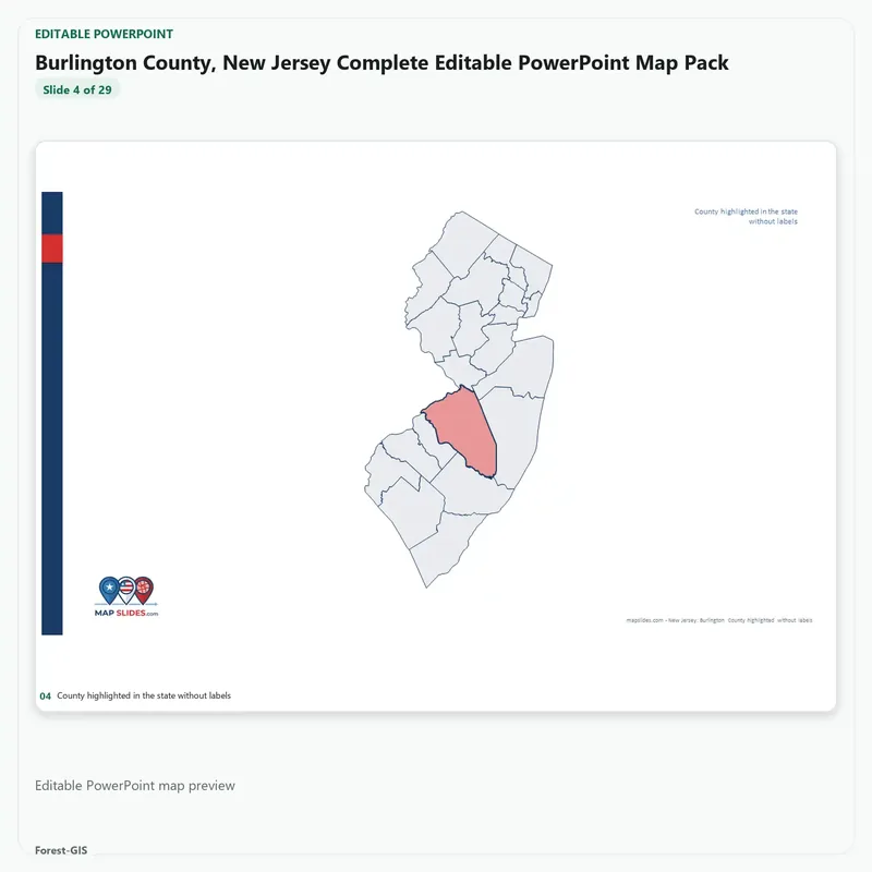 Burlington County, New Jersey Editable Map Pack - Image 4