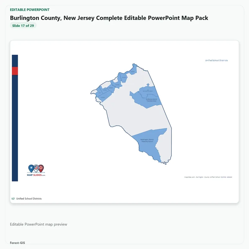 Burlington County, New Jersey Editable Map Pack - Image 5
