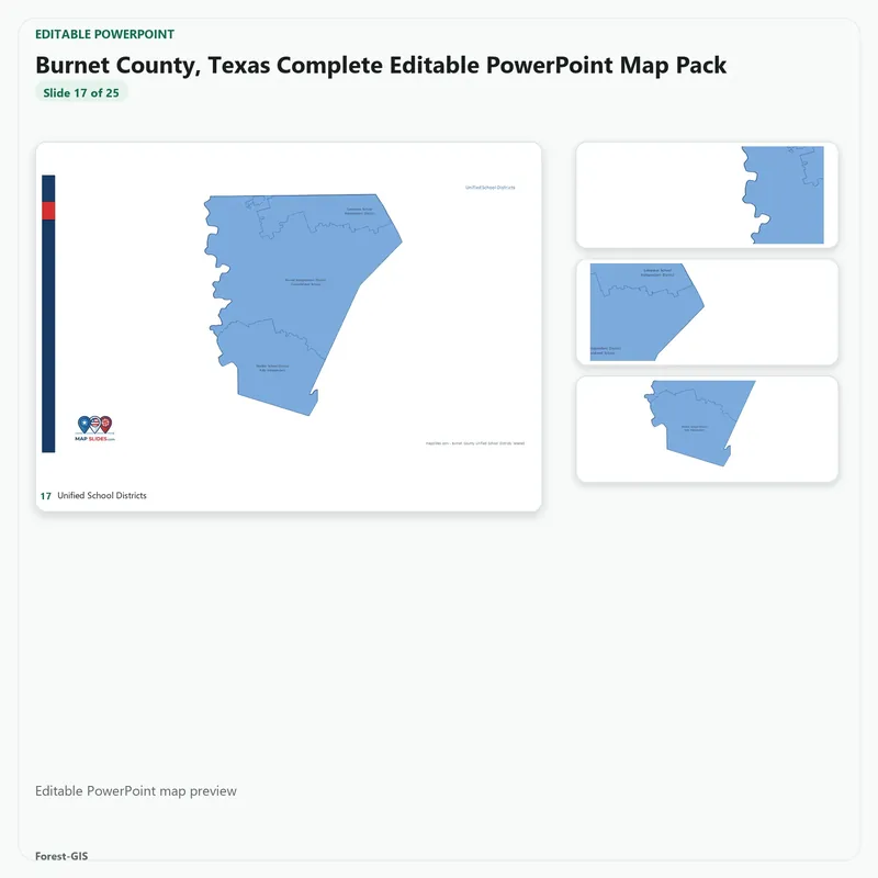 Burnet County, Texas Editable Map Pack - Image 5