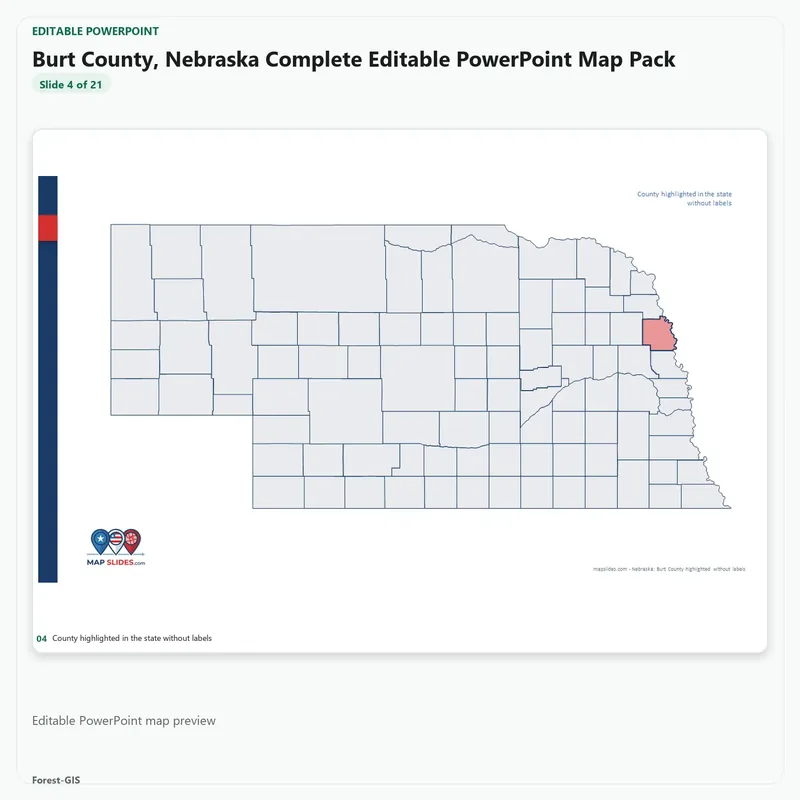 Burt County, Nebraska Editable Map Pack - Image 4