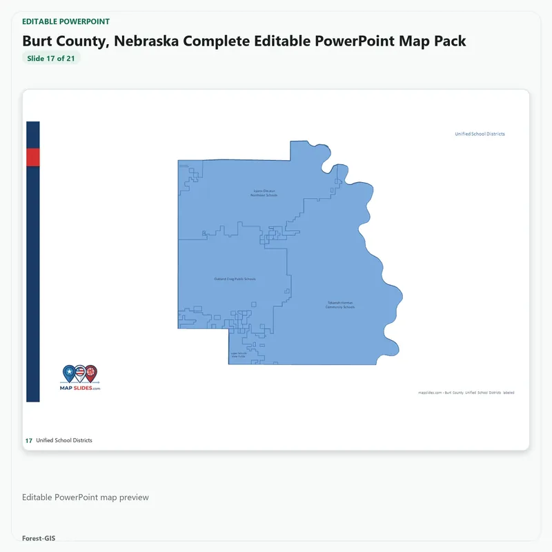 Burt County, Nebraska Editable Map Pack - Image 5
