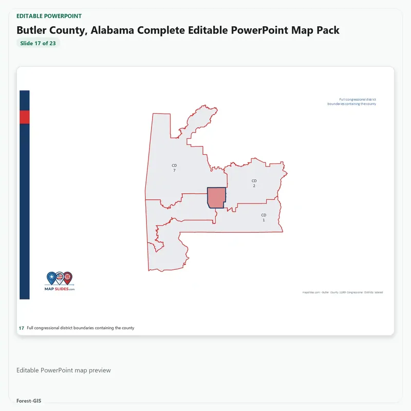 Butler County, Alabama Editable Map Pack - Image 5