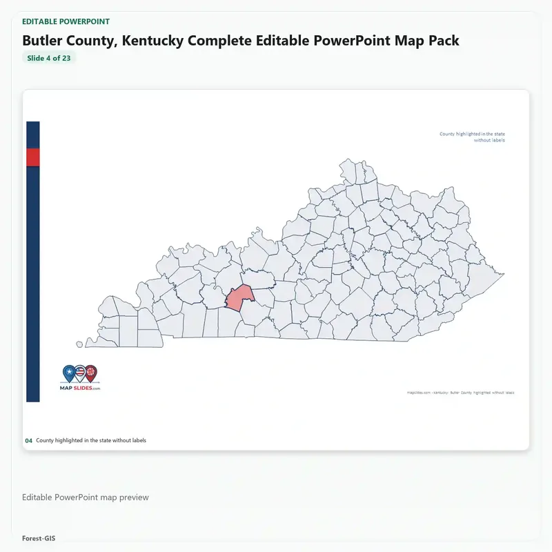 Butler County, Kentucky Editable Map Pack - Image 4