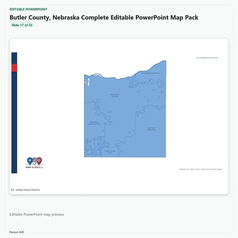 Butler County, Nebraska Editable Map Pack - Image 5