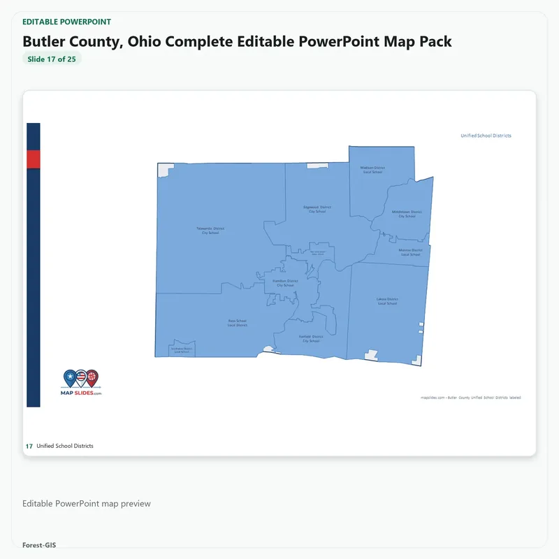 Butler County, Ohio Editable Map Pack - Image 5