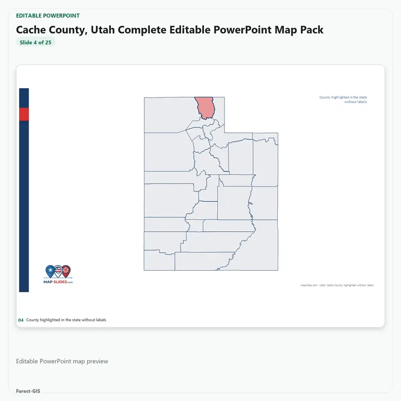 Cache County, Utah Editable Map Pack - Image 4