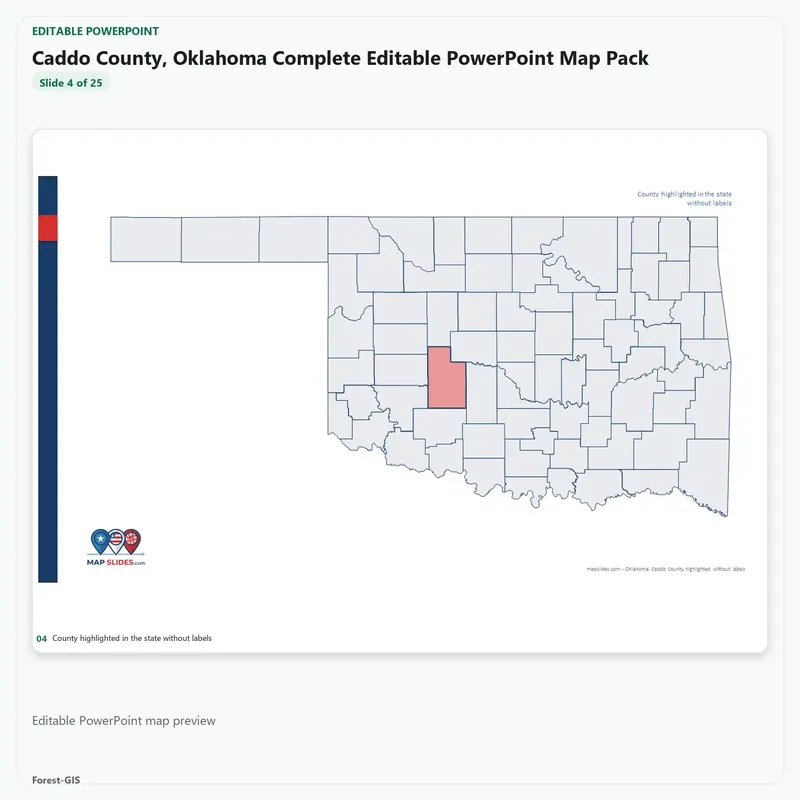 Caddo County, Oklahoma Editable Map Pack - Image 4