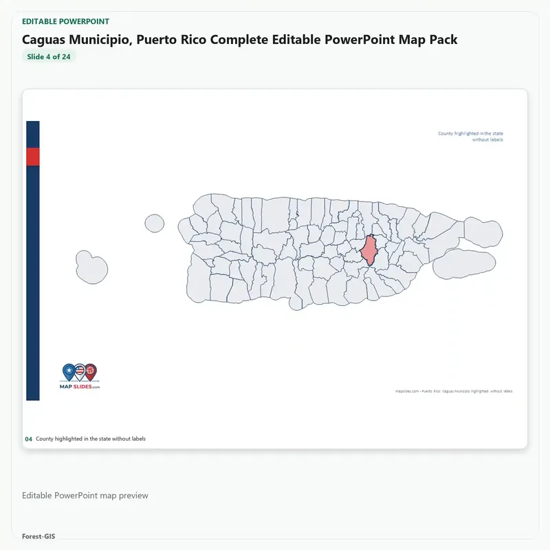 Caguas Municipio, Puerto Rico Editable Map Pack - Image 4
