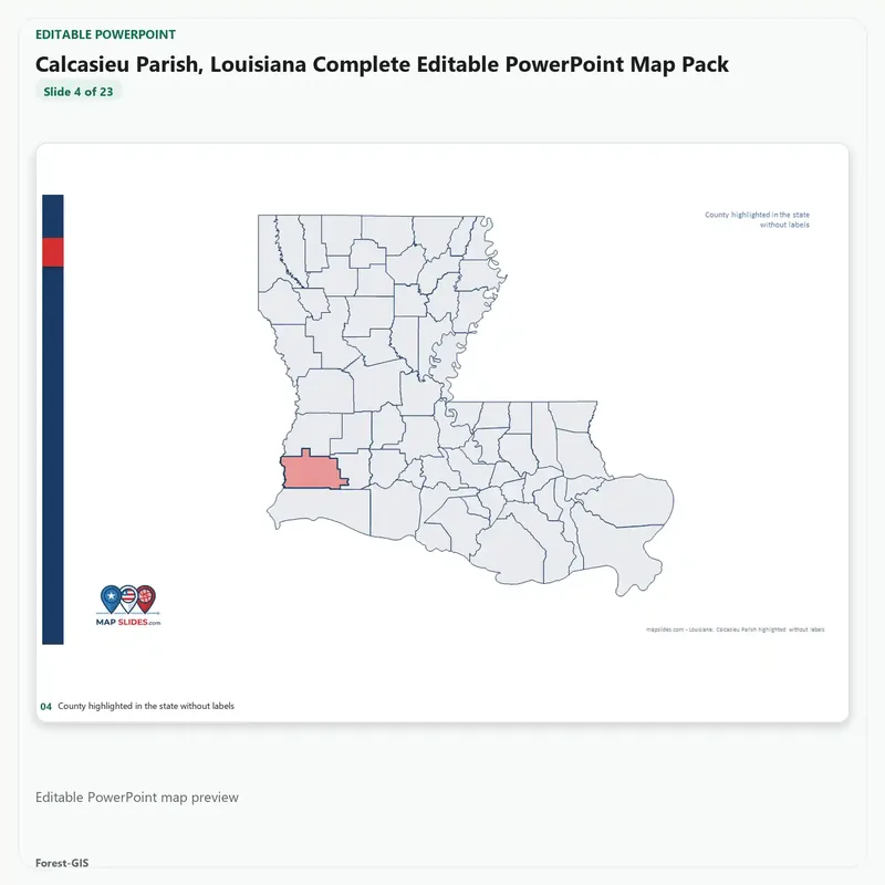 Calcasieu Parish, Louisiana Editable Map Pack - Image 4