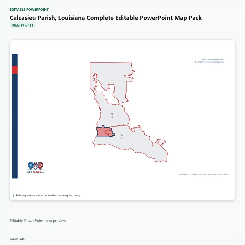Calcasieu Parish, Louisiana Editable Map Pack - Image 5