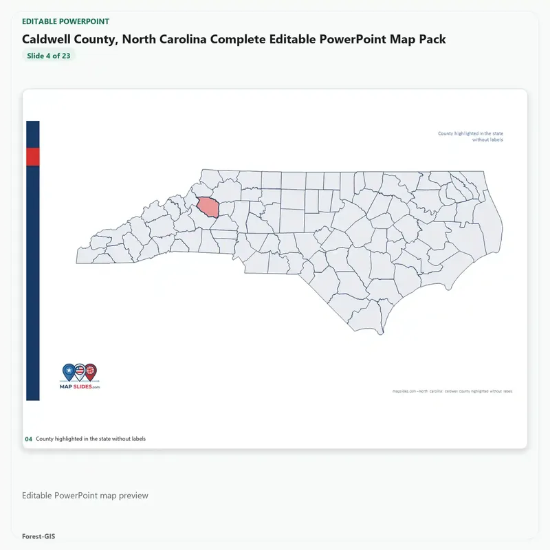 Caldwell County, North Carolina Editable Map Pack - Image 4