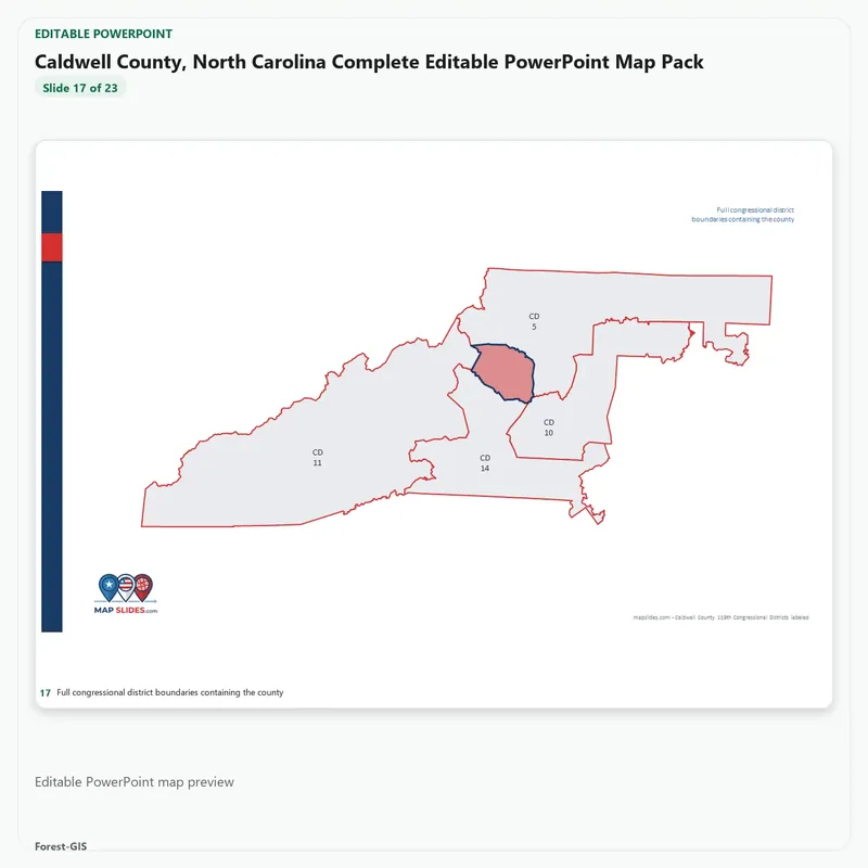 Caldwell County, North Carolina Editable Map Pack - Image 5