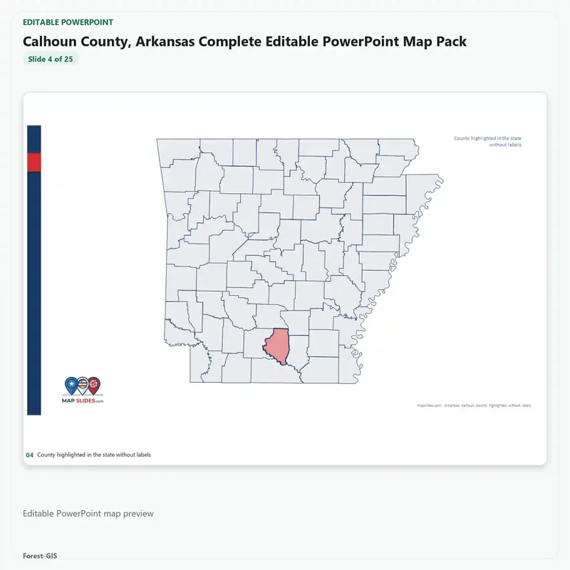 Calhoun County, Arkansas Editable Map Pack - Image 4
