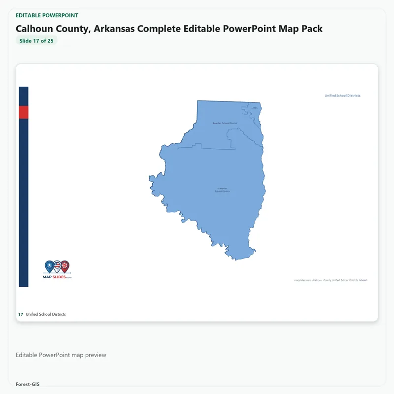 Calhoun County, Arkansas Editable Map Pack - Image 5