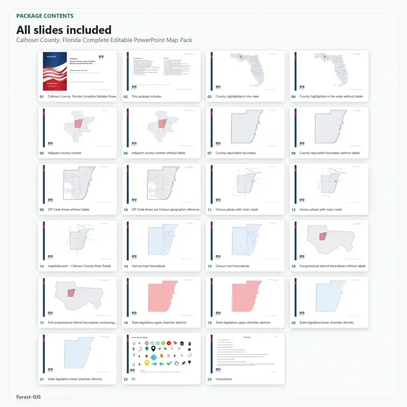 Calhoun County, Florida Editable Map Pack - Image 2