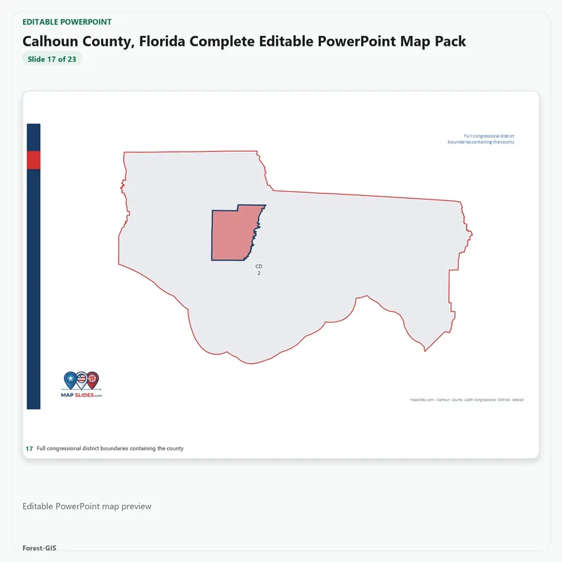Calhoun County, Florida Editable Map Pack - Image 5