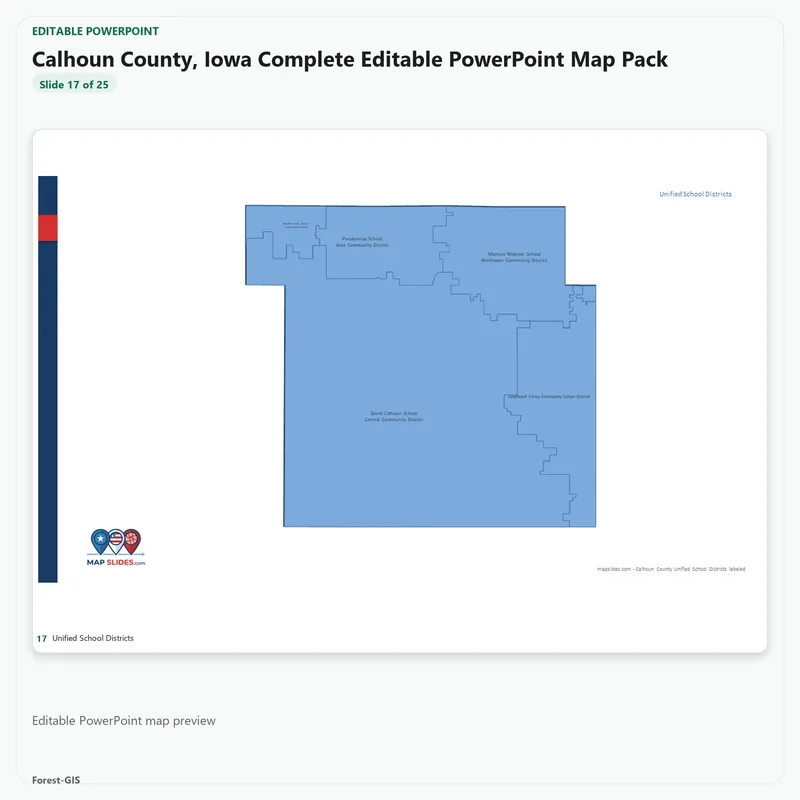 Calhoun County, Iowa Editable Map Pack - Image 5