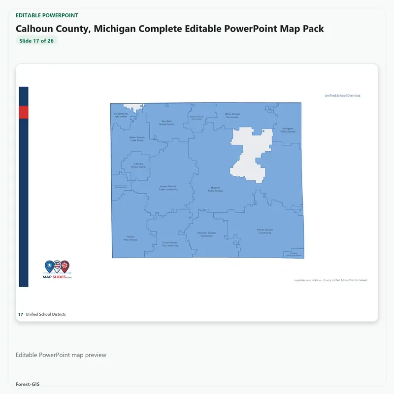 Calhoun County, Michigan Editable Map Pack - Image 5