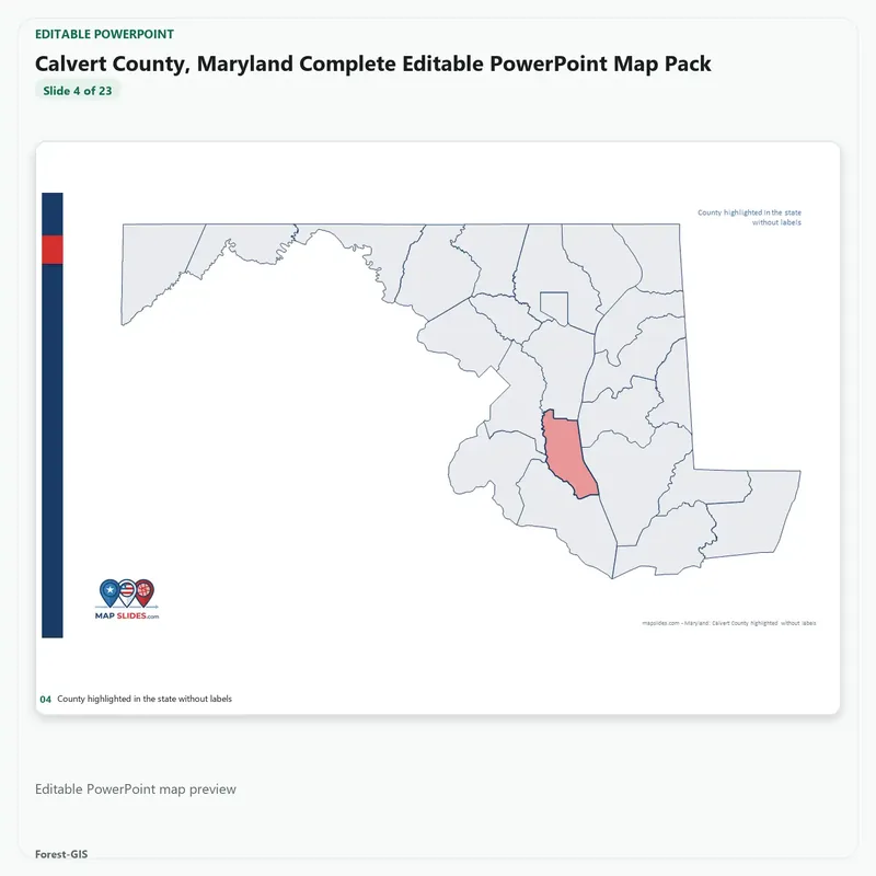 Calvert County, Maryland Editable Map Pack - Image 4